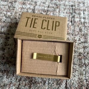Brass-plated tie clip